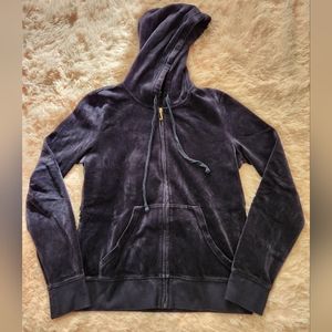 Juicy Couture Black Label Blue Velour Full Zip Jacket